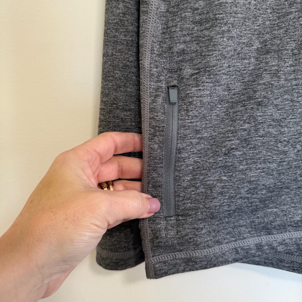 Quince Flowknit Performance Half-Zip Heather Gray… - image 4